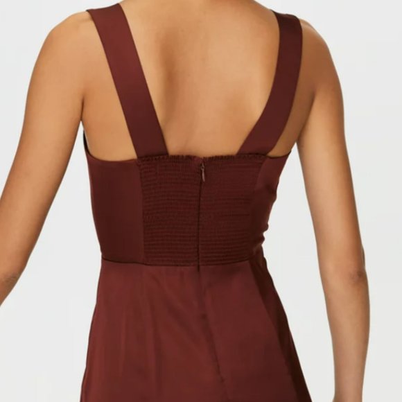 New Aritzia Sunday Best Tatiana Dress Mini Satin A Line Size 6 Square Neck - Picture 2 of 2